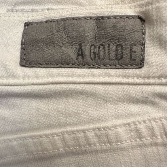 Agolde High Rise Sophie Crop Distressed Stretch Skinny Jeans White Size 32 - Picture 6 of 6